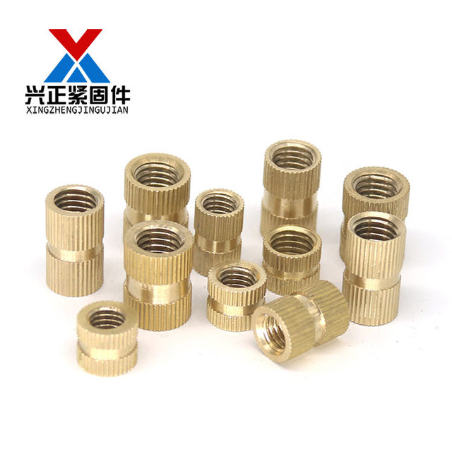 Injection molded knurled copper flower female copper insert