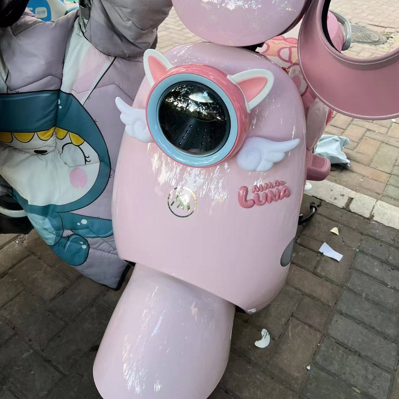 可爱小配件牛电动车摩托天使翅膀猫耳朵可爱装饰车贴头盔爱玛台铃,淘宝优惠券,粉丝福利购,淘宝优惠卷