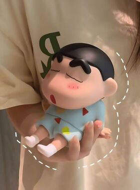 蜡笔小新手办可爱手机懒人支架网红动漫公仔模型潮玩桌面摆件玩具