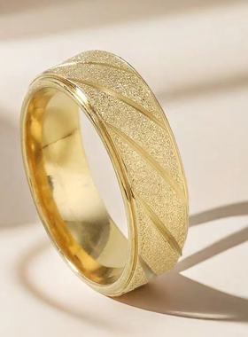 钛钢戒指 新款欧美磨砂时尚戒指男士霸气简约小众饰品情侣