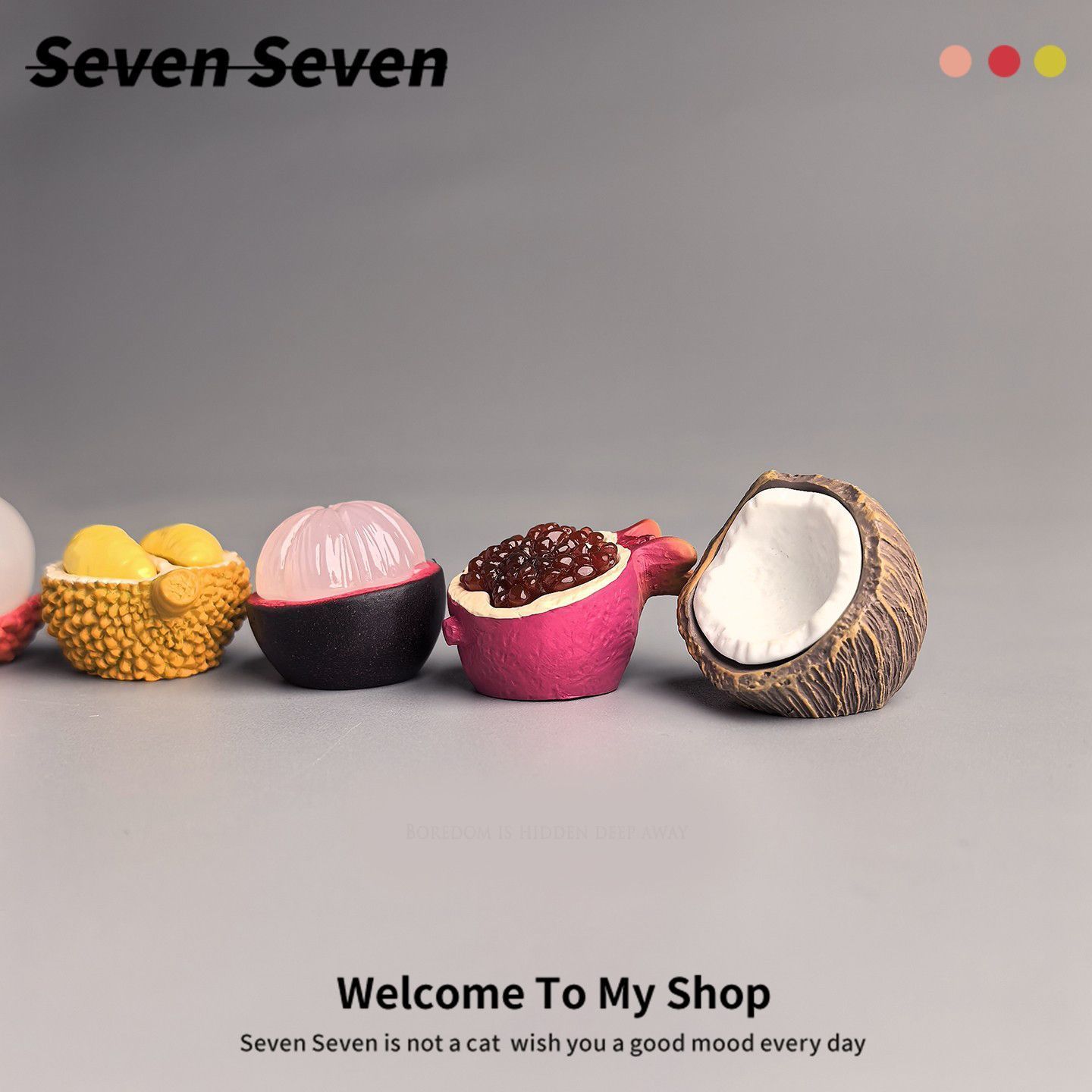 奇奇怪怪的小玩意桌面摆件剥壳小水果们微景观解压治愈小摆件装饰 - 图1