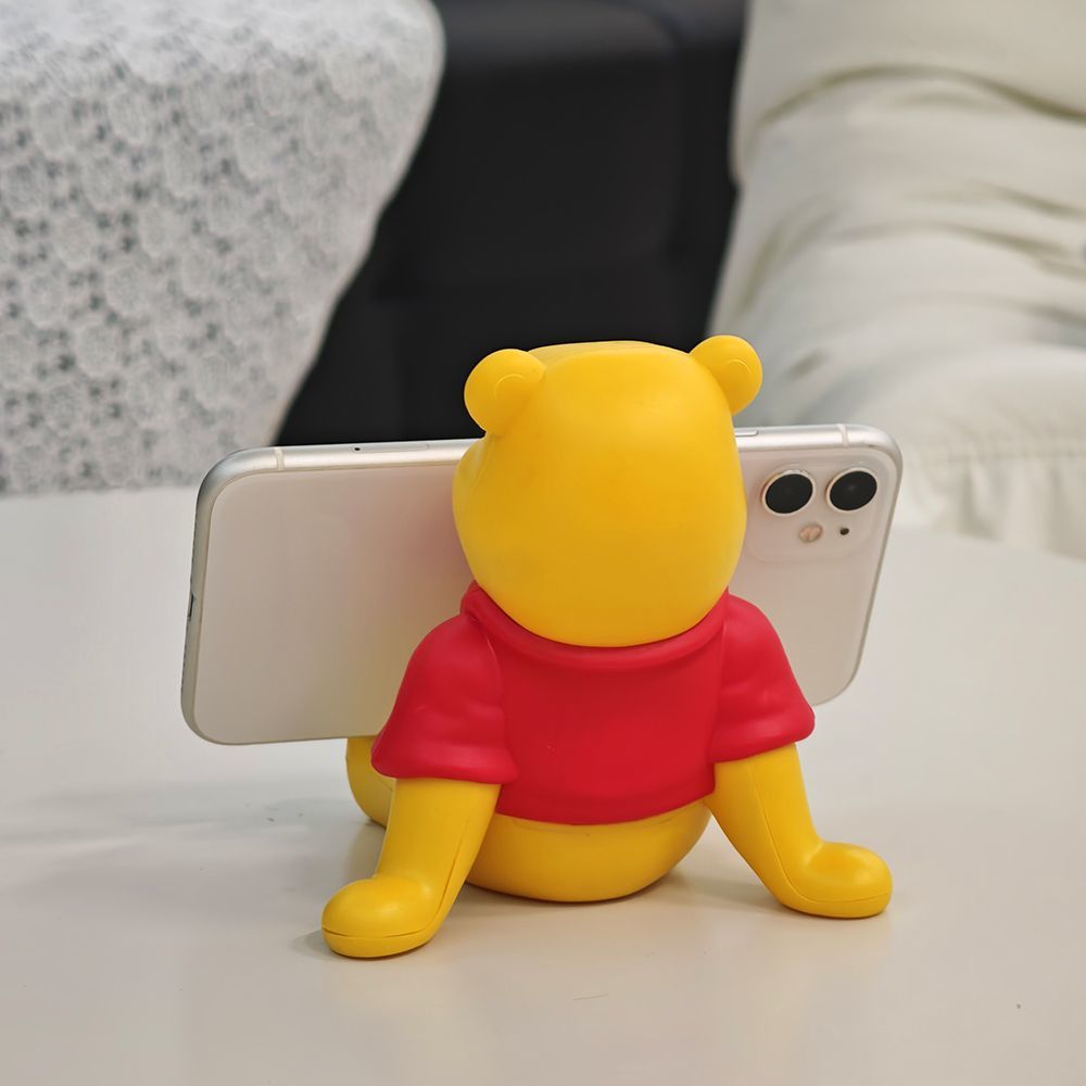 可爱手机支架手办动漫公仔模型懒人动漫风维尼熊卧室房间摆件桌面 - 图1