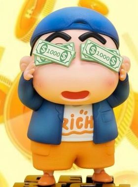 蜡笔小新美金存钱罐桌面摆件