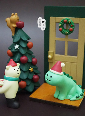 zakka圣诞大门微场景decole摆件