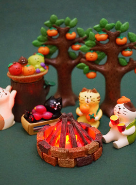 树脂装饰日式桌面柿子树摆件