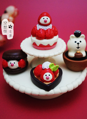 情人节礼物文鸟白熊朱古力摆件