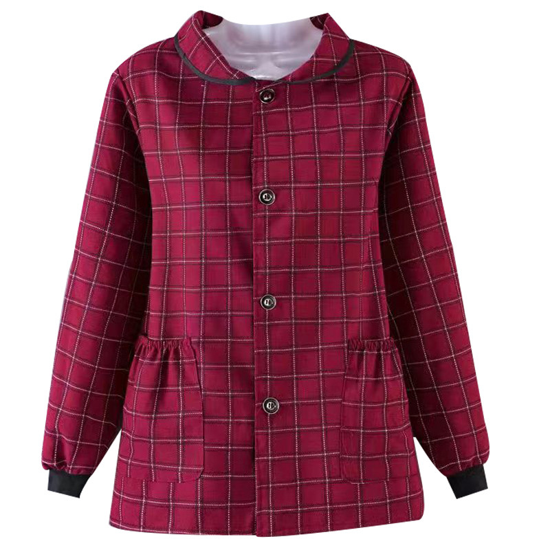 新款正穿长袖棉布短款翻领透气耐磨厨房家用做饭耐脏工作服罩衣女,淘宝优惠券,粉丝福利购,淘宝优惠卷