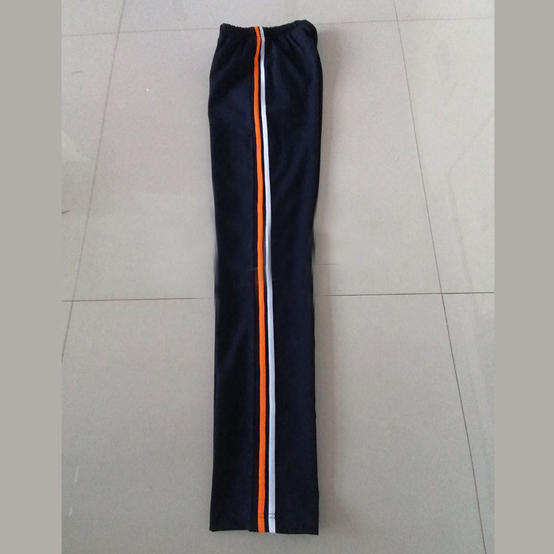 定做中小学生冬季加绒深藏蓝色橘条白边休闲运动裤校服长裤子校裤,淘宝优惠券,粉丝福利购,淘宝优惠卷