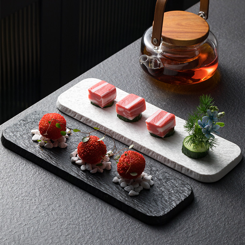创意石纹长条盘平板盘寿司盘点心盘蛋糕盘西餐厅特色菜盘陶瓷盘子,淘宝优惠券,粉丝福利购,淘宝优惠卷
