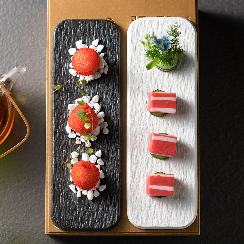 创意石纹长条盘平板盘寿司盘点心盘蛋糕盘西餐厅特色菜盘陶瓷盘子,淘宝优惠券,粉丝福利购,淘宝优惠卷
