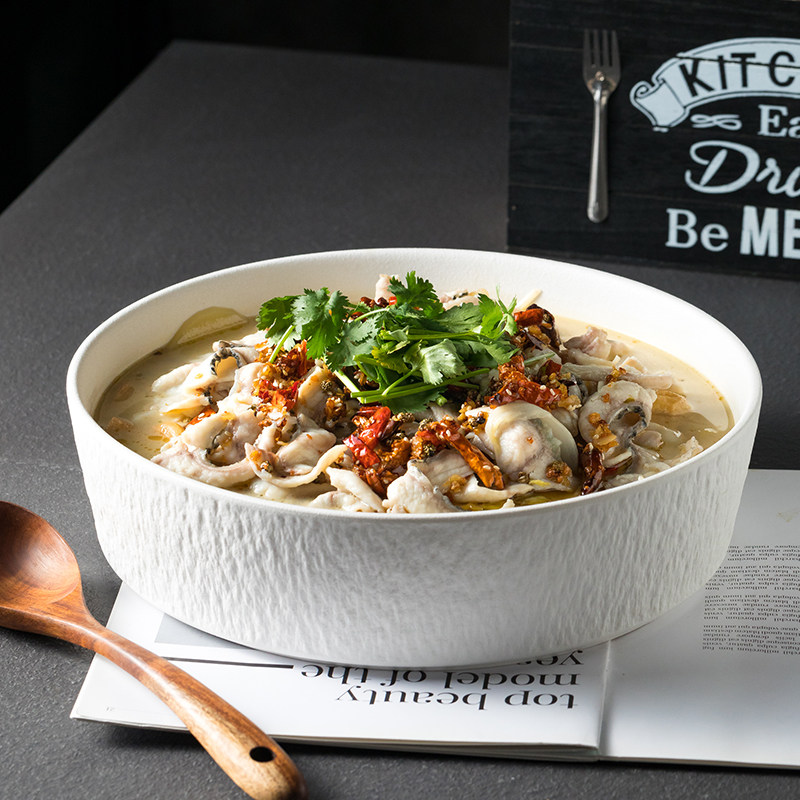 大容量陶瓷汤盘商用大号酸菜鱼盘麻辣小龙虾盘子海鲜盆回锅肉盘子,淘宝优惠券,粉丝福利购,淘宝优惠卷