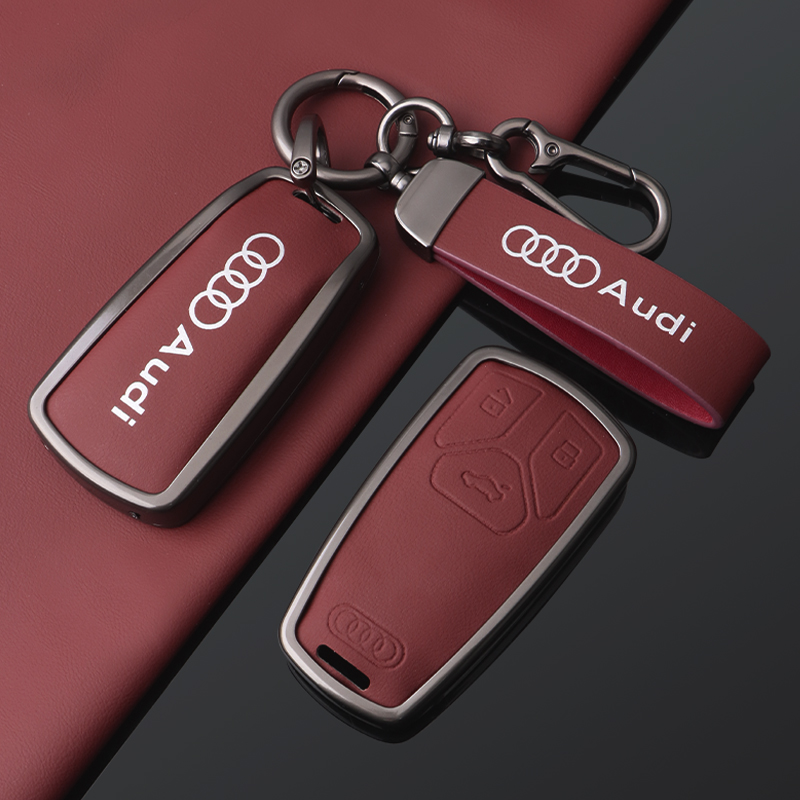 适用奥迪钥匙套2024款Q5L/A4L/A6L/A3/A5/A8/Q7汽车合金外壳 - 图1
