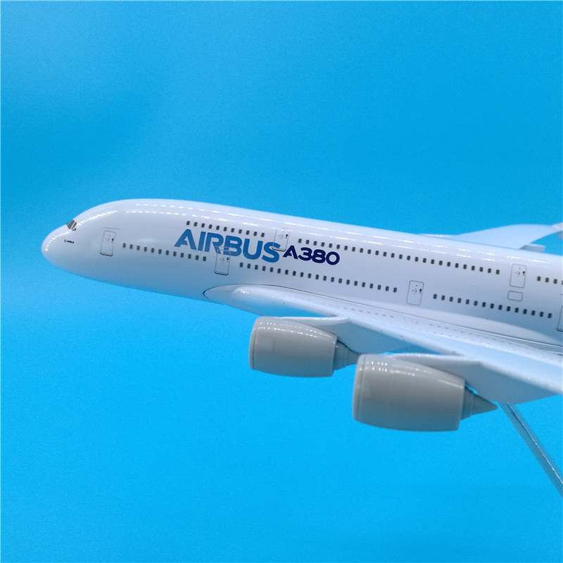 28cm空客A380原型机合金材质仿真静态飞机模型摆件可定制机身Logo