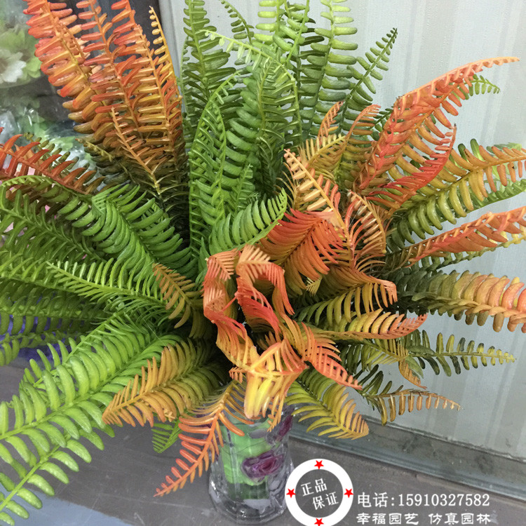 田园仿真假花绿植蕨类植物绿叶装饰胶叶插花配草波斯草蕨草 - 图0