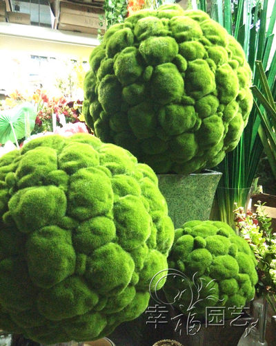 高仿真青苔球泡沫苔藓球装饰草球植毛石绿色橱窗展柜装饰植物球 - 图2