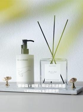 新品样板房卫生间民宿香薰摆件大理石托盘套装洗手间台面软装饰品