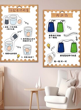 科学实验区角牌布置墙贴幼儿园中小大班益智区科学区域环创装饰画