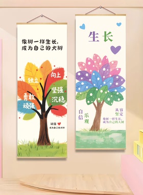 能量树励志标语装饰画中小学校幼儿园走廊教室班级文化墙面挂画