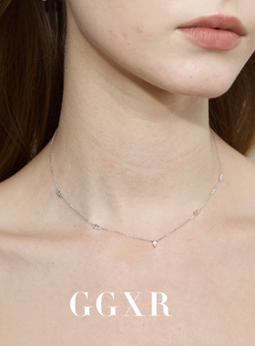 GGXR 法式夏日纤细925银镶嵌马眼水滴吊坠项链锁骨链