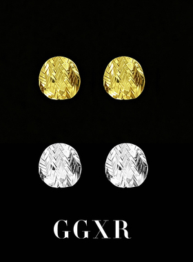 【新品】GGXR 不规则纹理碎碎冰圆形耳环无耳洞耳夹 阻力耳夹拍