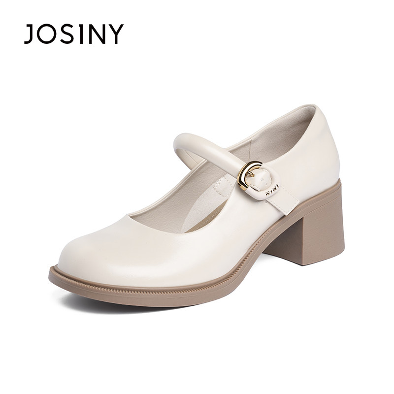 卓诗尼女鞋撤柜正品玛丽珍鞋女粗跟2024新款配裙子小皮鞋法式高跟,淘宝优惠券,粉丝福利购,淘宝优惠卷