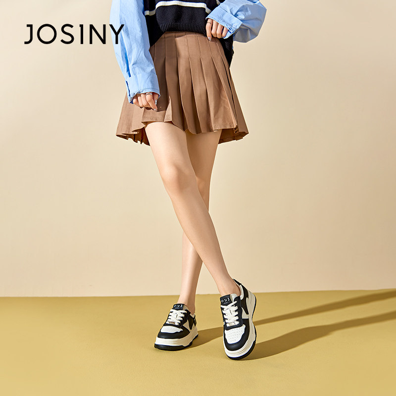 卓诗尼女鞋撤柜正品圆头系带平底休闲板鞋舒适百搭小白鞋饼干鞋,淘宝优惠券,粉丝福利购,淘宝优惠卷