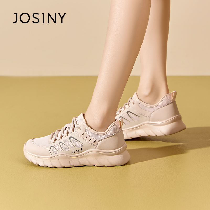 卓诗尼女鞋撤柜正品舒适老爹鞋运动春秋网面透气休闲鞋时尚小白鞋 - 图1