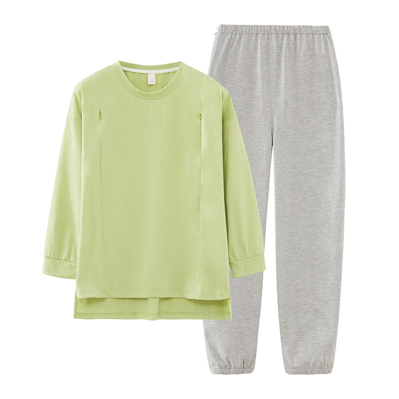 月子服春秋季产后纯棉长袖12坐睡衣 曲絮家居服套装