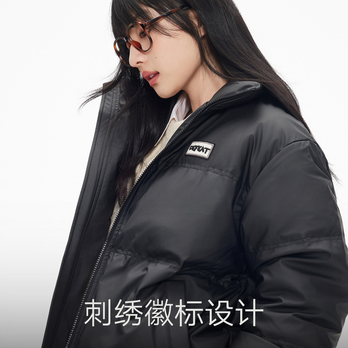 【3色可选】gxg.jeans男装 冬季保暖短款PU革立领羽绒服外套男,淘宝优惠券,粉丝福利购,淘宝优惠卷