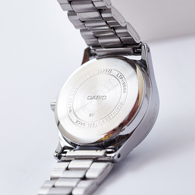 Casio/卡西欧手表女 樱花粉学院风甜美金属石英手表LTP-V006D-4B