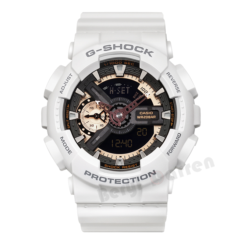 卡西欧手表男 G-SHOCK 运动电子石英表防水男表黑金GA-110GB-1A