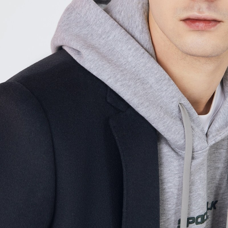 【含羊毛】柒牌特价西服外套男秋冬时尚休闲平驳领深蓝色单西,淘宝优惠券,粉丝福利购,淘宝优惠卷