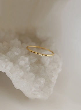 简约实心不掉色小锆石戒指