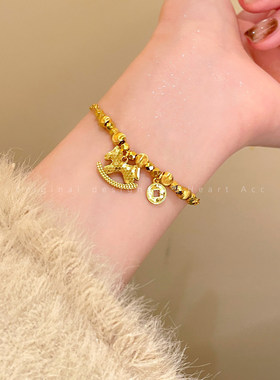 金色碎冰冰小马手链女