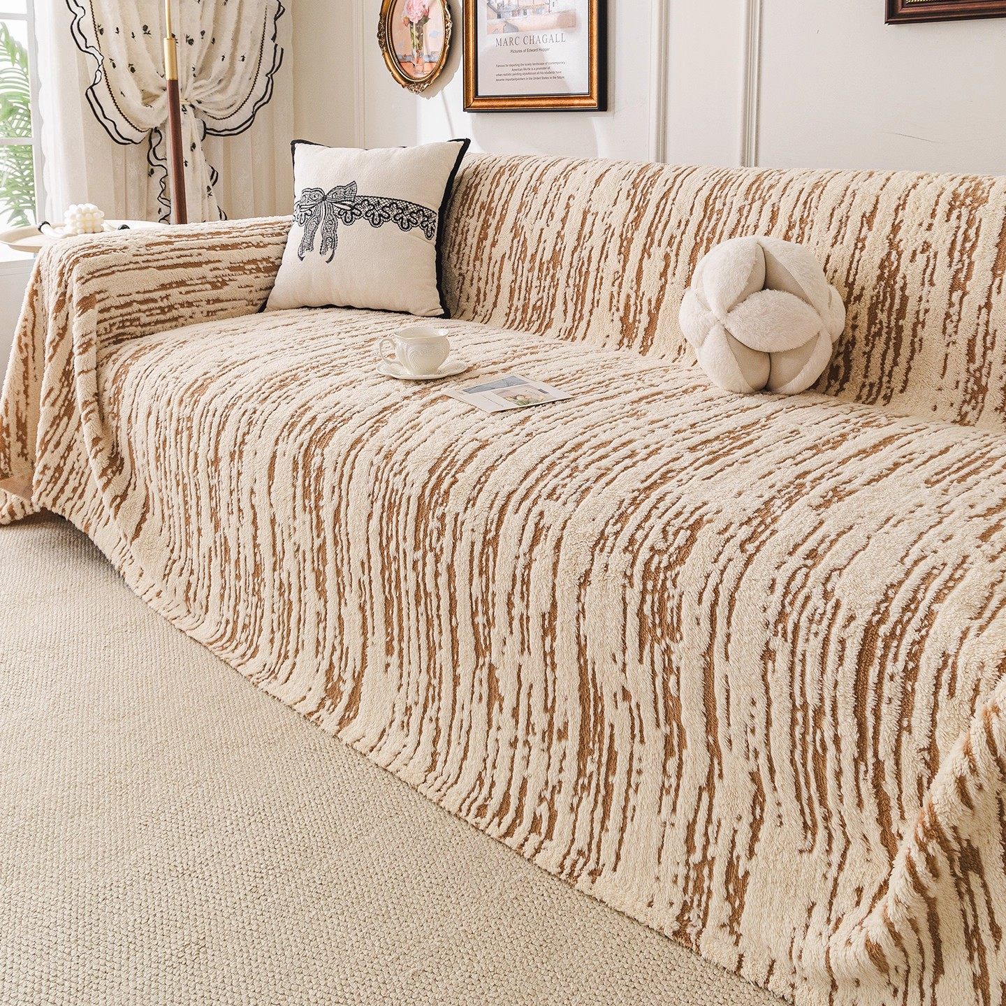 后构想秋冬毛绒沙发垫直排高级感沙发盖布巾2025新款皮沙发坐垫子,淘宝优惠券,粉丝福利购,淘宝优惠卷