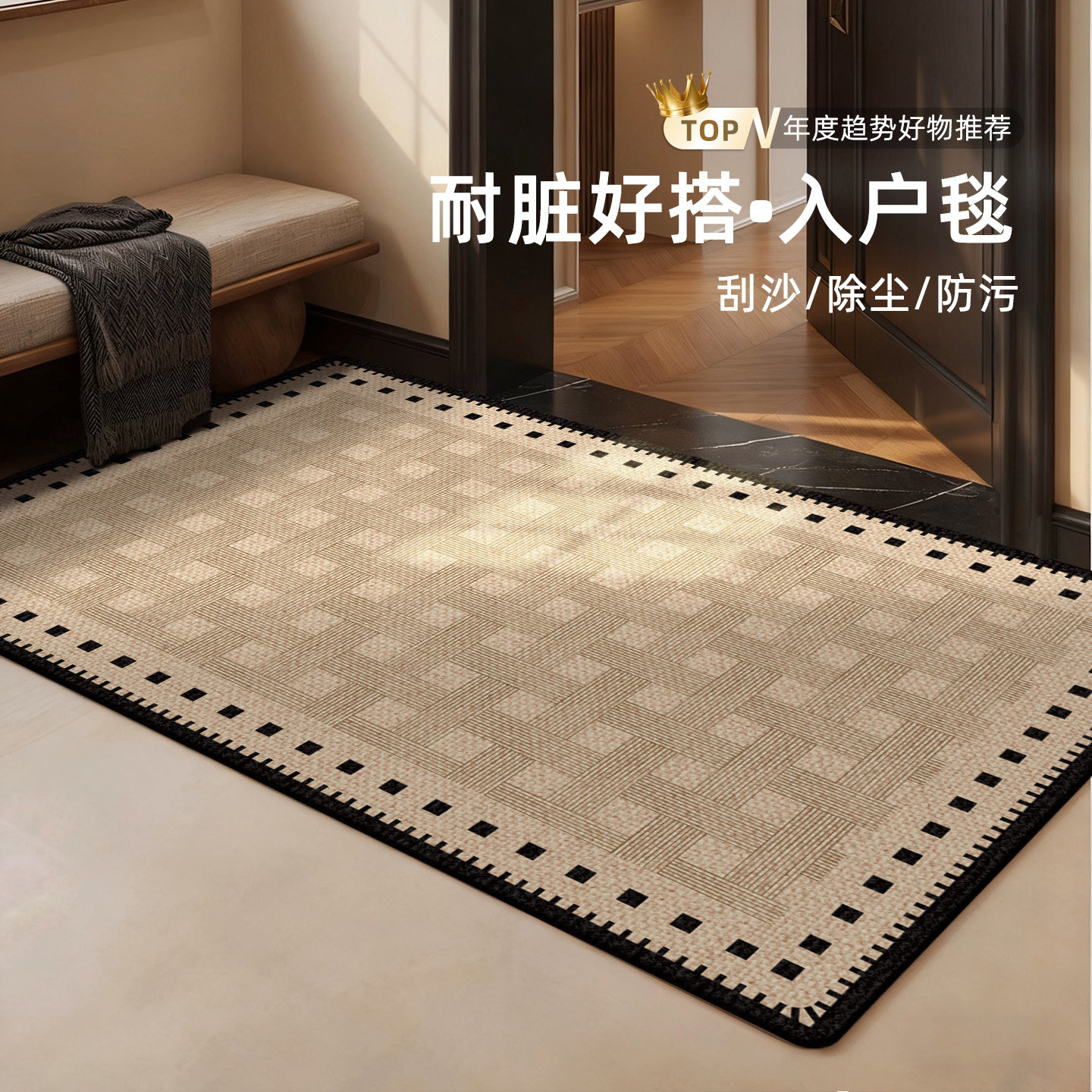 地垫入户门垫轻奢高级进门耐脏防滑可擦免洗新款家用玄关蹭土脚垫,淘宝优惠券,粉丝福利购,淘宝优惠卷
