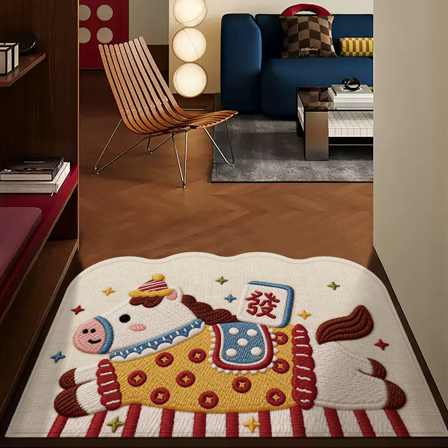 卡通马年入户门地垫新款高级感进门耐脏防滑垫家用地毯玄关脚踏垫,淘宝优惠券,粉丝福利购,淘宝优惠卷