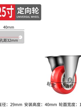 1/1.25/1.5/2/2.5/3寸万向轮轱辘脚轮静音小推车活动轮子带刹车轮