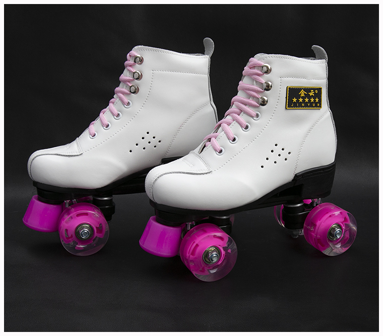 新款成人双排溜冰鞋儿童四轮滑鞋成年男女旱冰鞋双排轮滑冰鞋闪光 - 图1