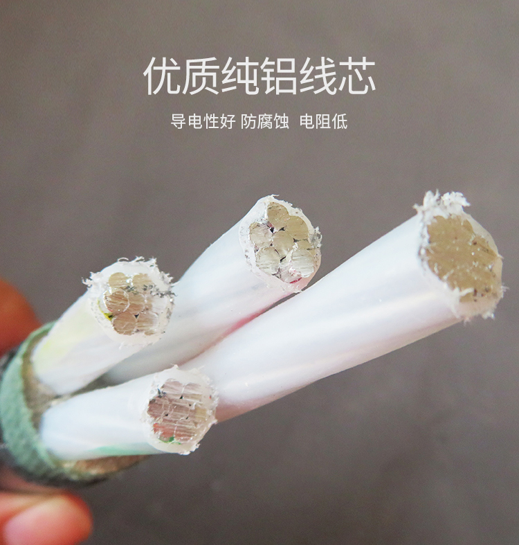 国标铝芯电缆线4芯10 16 25 35 50平方铝线三相四线架空铠装电缆