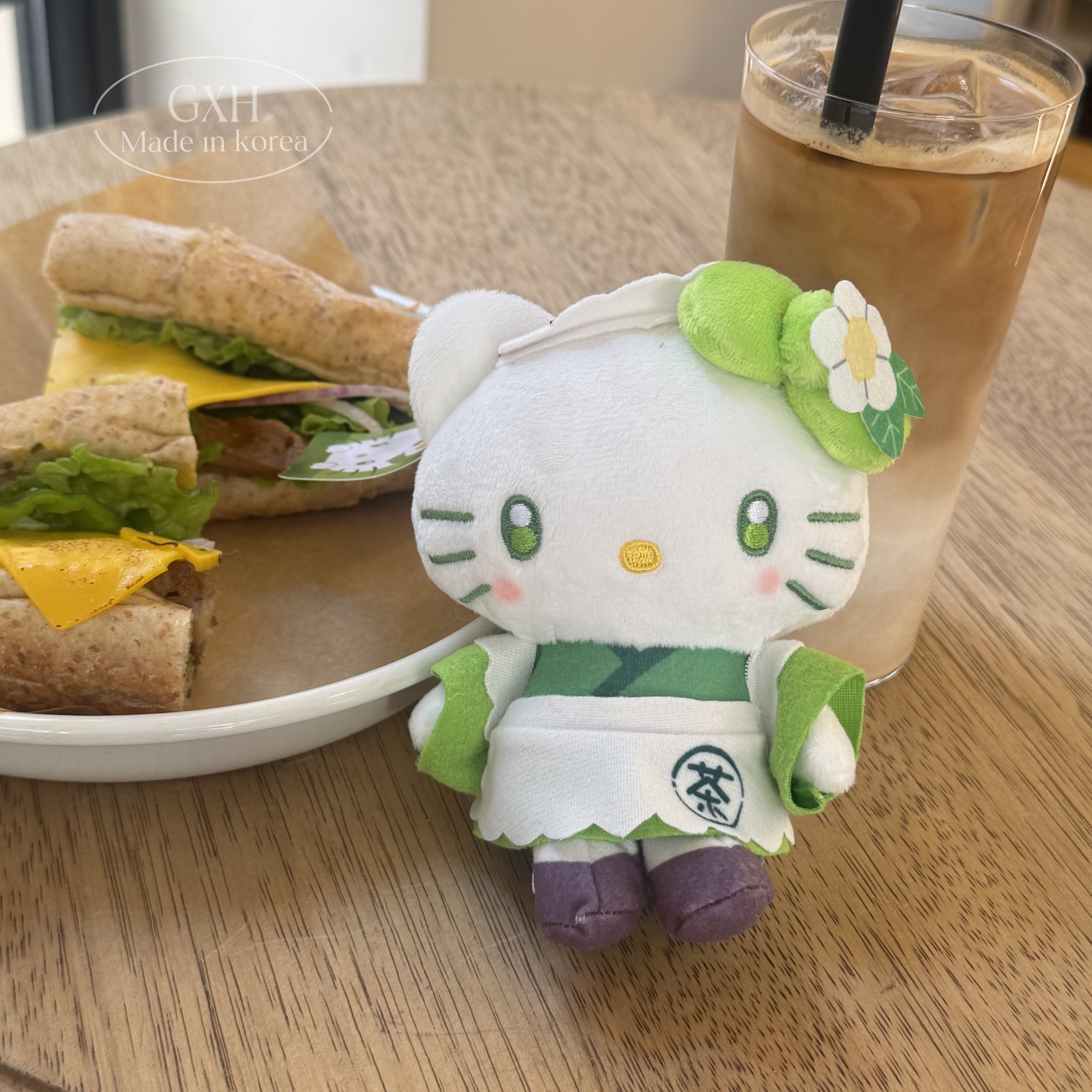 包邮可爱绿KT包挂小清新抹茶女仆凯蒂猫挂件日系限定Kitty钥匙扣 - 图0