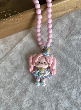 春夏多巴胺小女孩彩珠项链