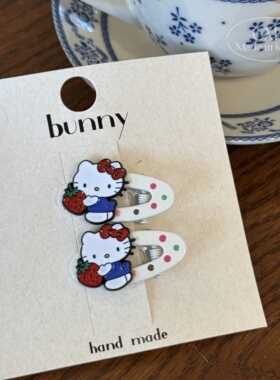 精致卡通kt发夹甜美彩波点鸭嘴夹