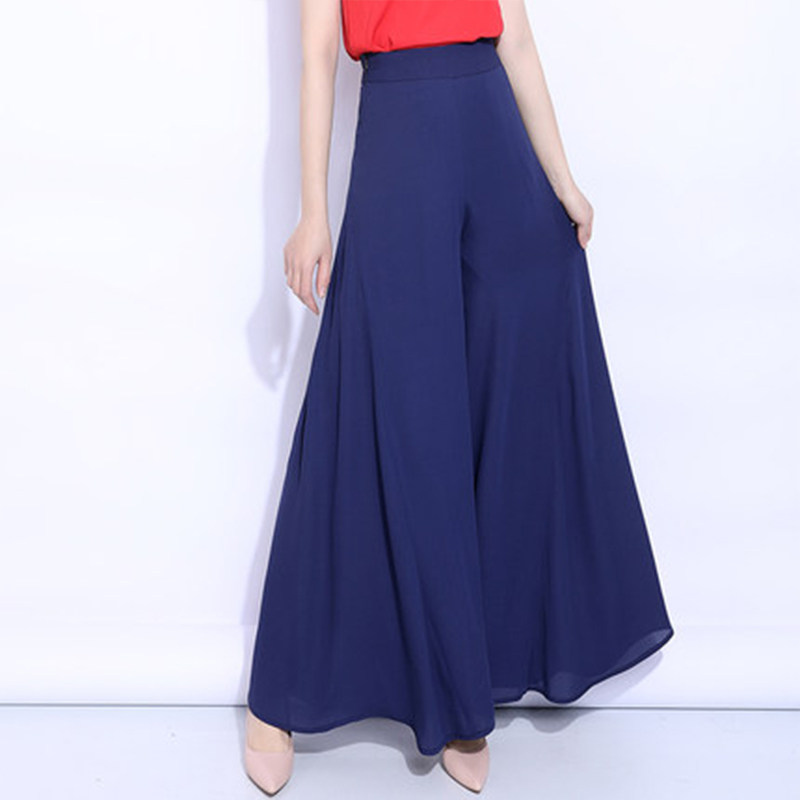 雪纺女裙2022夏季新款垂坠感阔腿裤 依浅格休闲裤