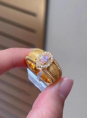 中古vintage风拉丝滚珠边鸽子蛋