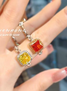 法式轻奢进口高碳钻中国红项链