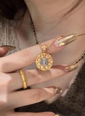 vintage中古风幸运女神古币项链