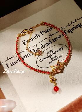 编织红绳狐狸面具手链国风东方