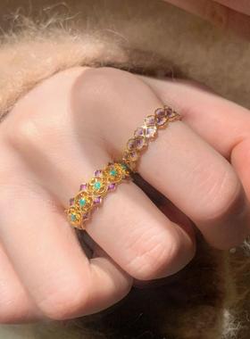 东方美学渐变珐琅彩戒指国色芳华