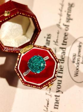 时尚轻奢八角千禧玫瑰切戒指镶嵌